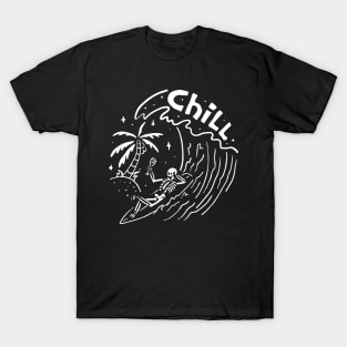 chill skull surfing T-Shirt